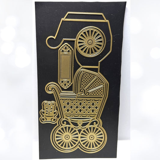 Anna Griffin BABY CARRIAGE Easel Shower Boy Girl Dies Set Rare