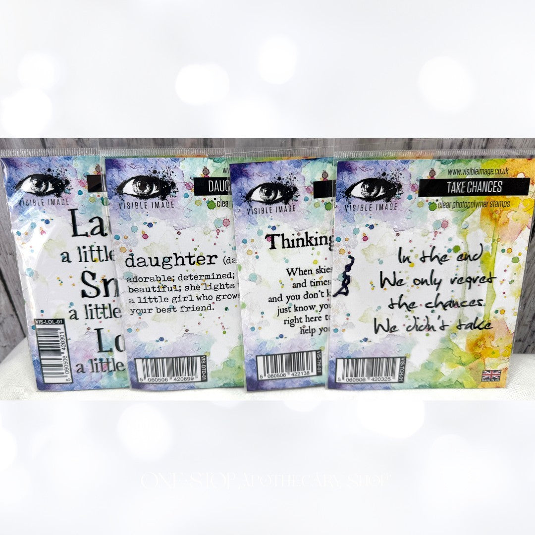 Visible Image LAUGH CHANCES Daughter Mixed Media Sentiments Quotes Rubber Stamps