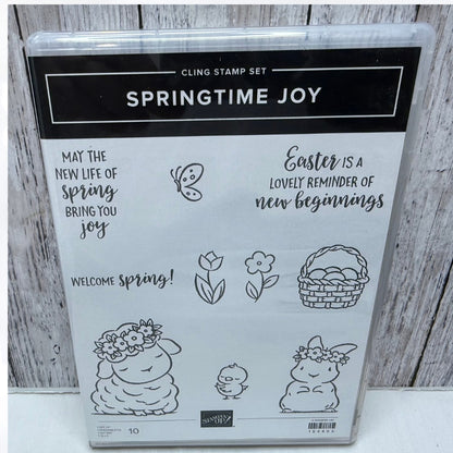 Stampin Up SPRINGTIME JOY Easter Bunny Lamb Rubber Stamps