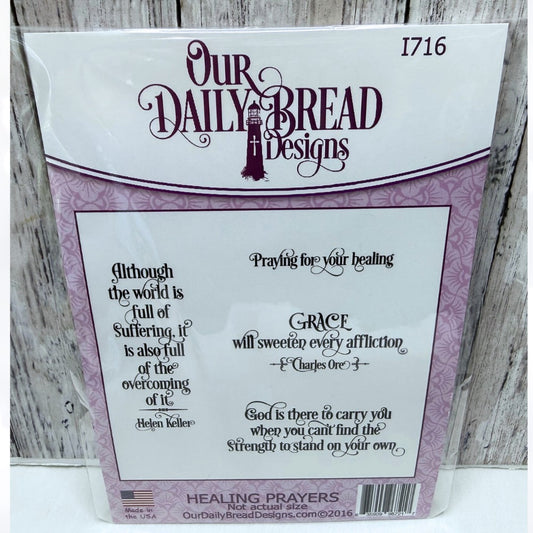 Our Daily Bread HEALING PRAYERS Get Well Soon Religious Rubber Stamps