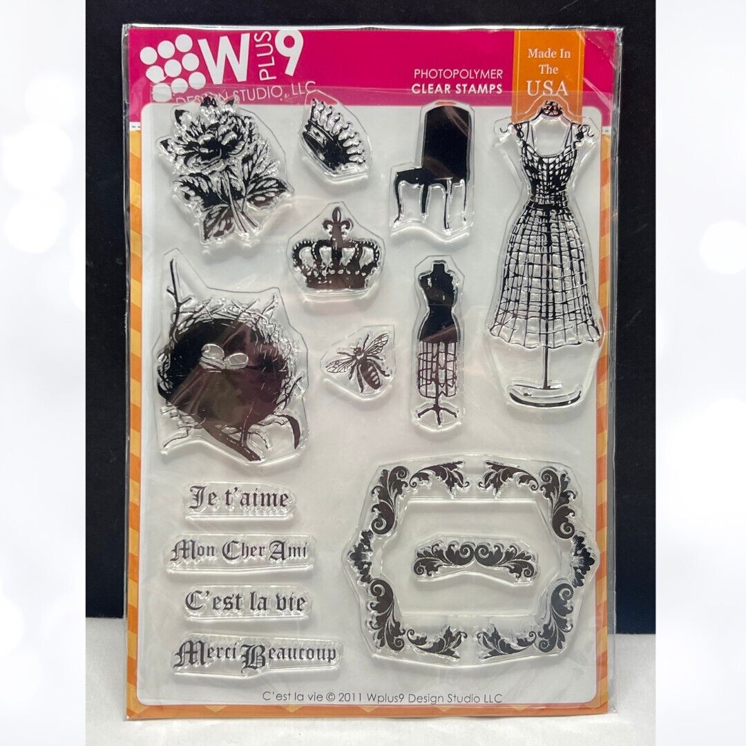 Wplus9 C'EST LA VIE Mannequin Nest Art Journal 6x8 Rubber Stamps