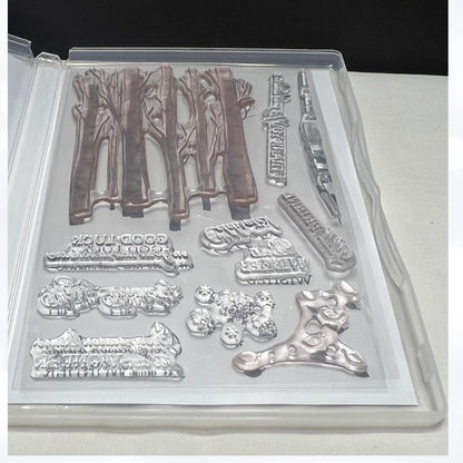 Stampin Up WELCOMING WOODS Christmas Rubber Stamps
