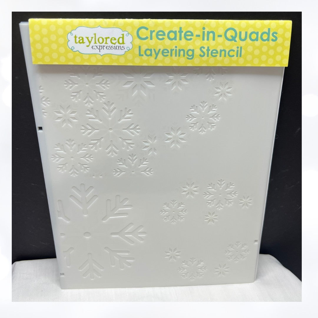 Taylored Expressions Create in Quads SNOWFLAKE Christmas Layering Stencils