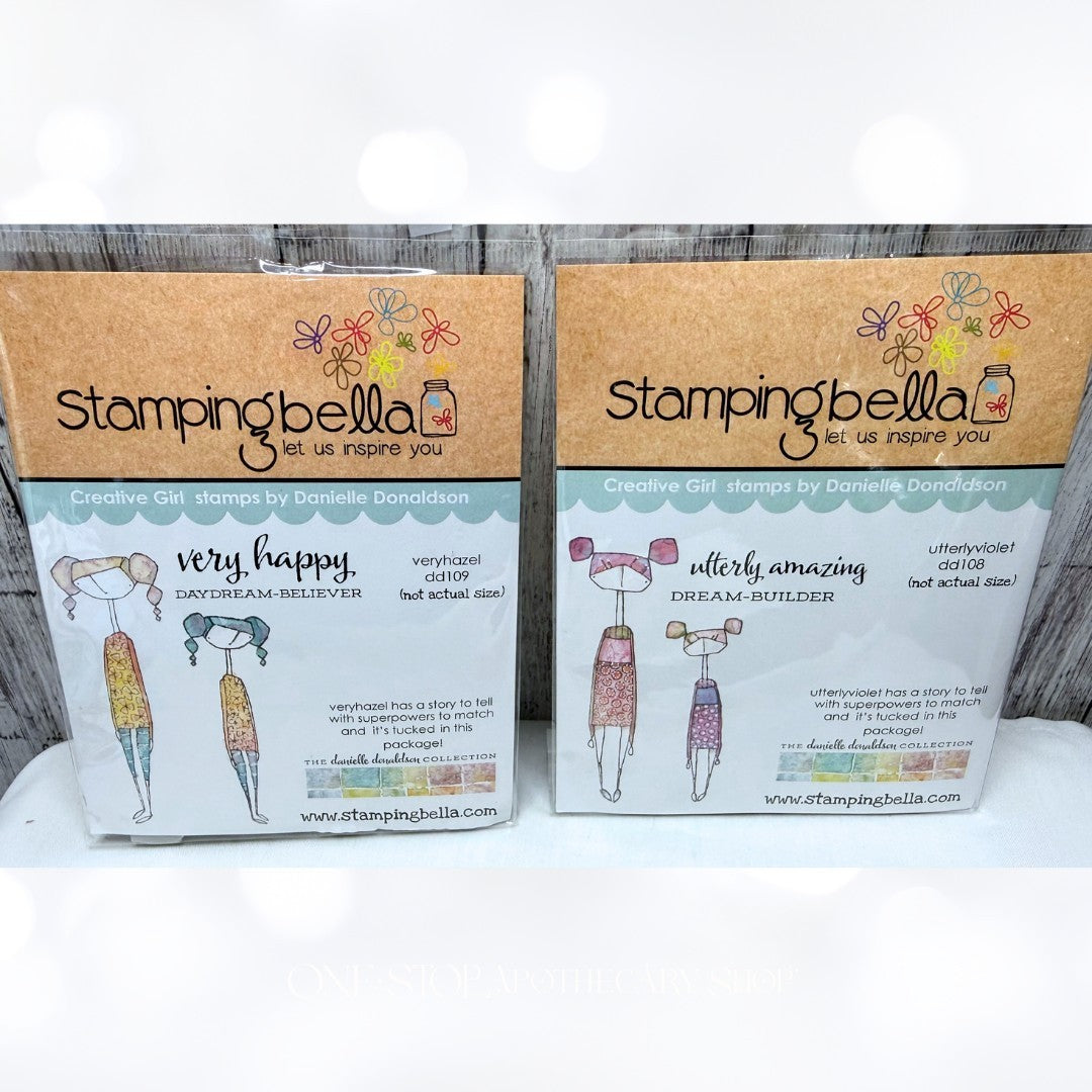 Stamping Bella HAZEL & VIOLET Mixed Media Girl Journal Rubber Stamps
