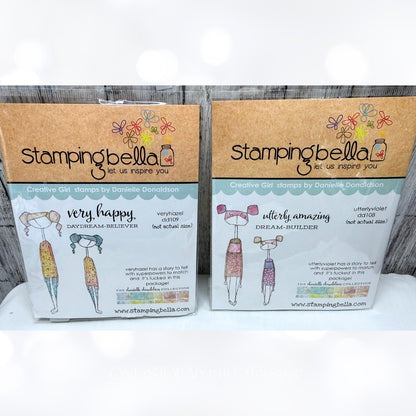 Stamping Bella HAZEL & VIOLET Mixed Media Girl Journal Rubber Stamps