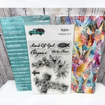 By the Well 4 God REJOICE Angel Wings Easter Rubber Stamps Bible Journaling