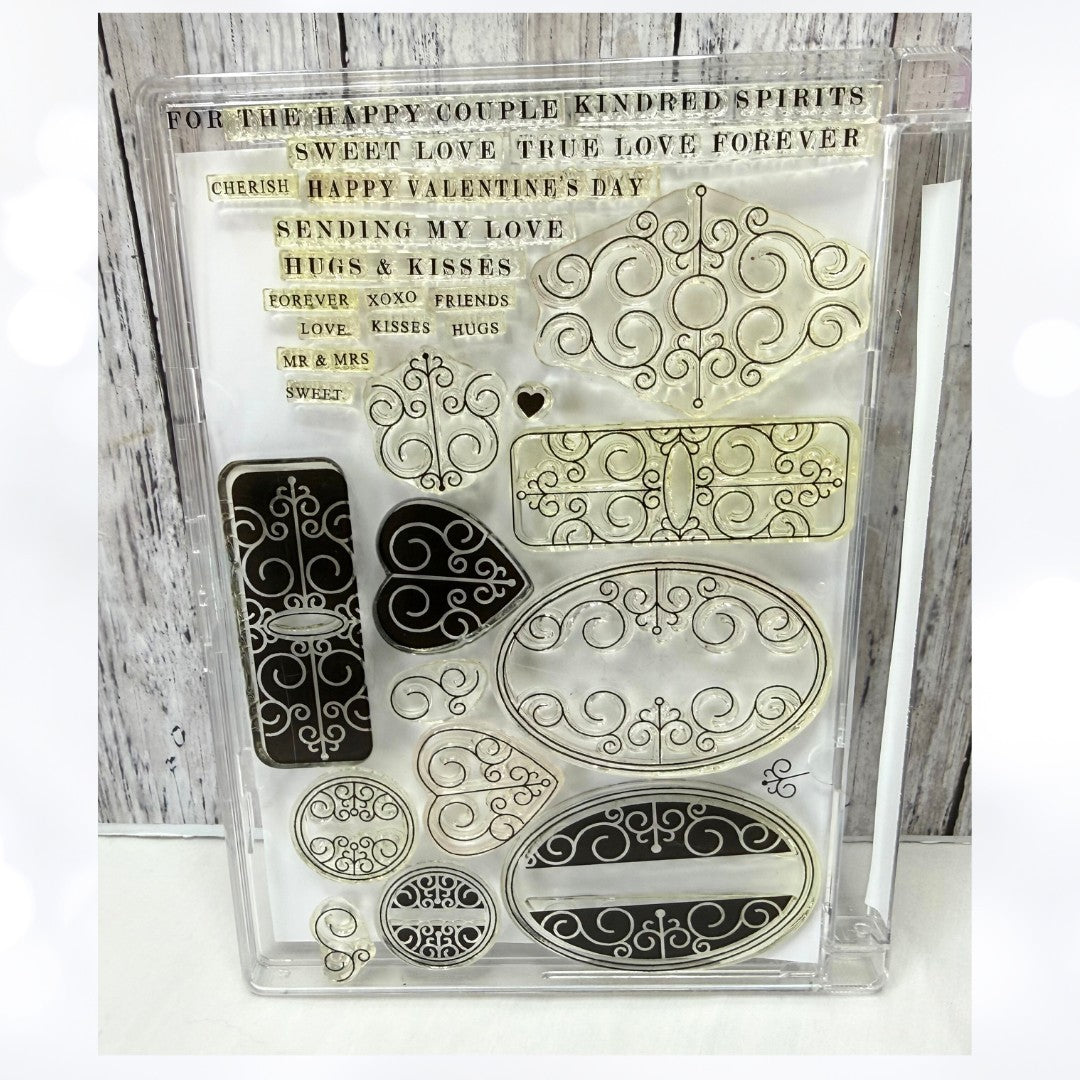 Papertrey Ink SWEET LOVE Valentines Day Anniversary Hearts Rubber Stamps