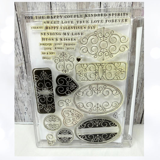 Papertrey Ink SWEET LOVE Valentines Day Anniversary Hearts Rubber Stamps