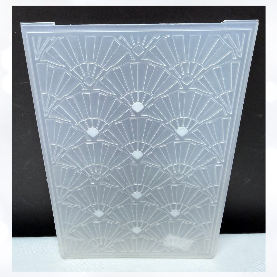 Crafters Companion Gemini Fans Swirls Blooms Embossing Folders 5x7 Lot of 5