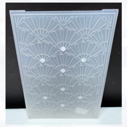 Crafters Companion Gemini Fans Swirls Blooms Embossing Folders 5x7 Lot of 5