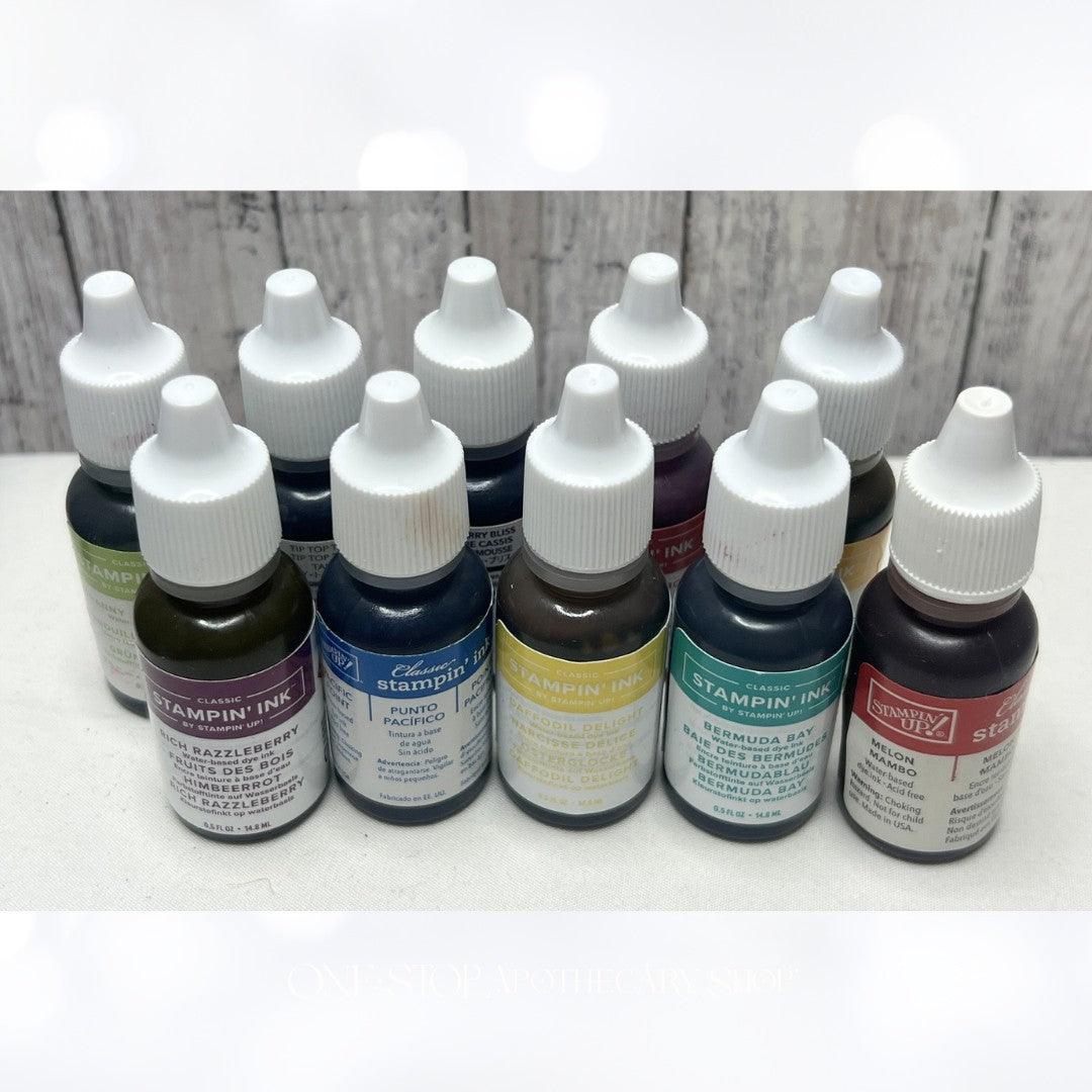 Stampin Up INK REFILLS Stamp Pad Reinkers Lot of 10