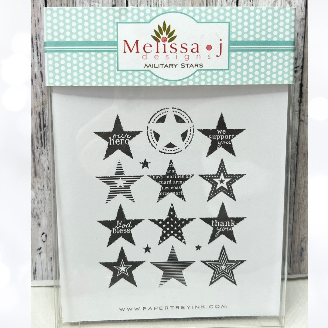 Papertrey Ink MILITARY STARS Rubber Stamps