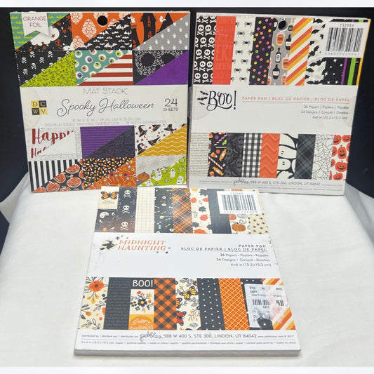 Pebbles DCW HALLOWEEN 6x6 Scrapbook Paper Cardstock Lot of 3