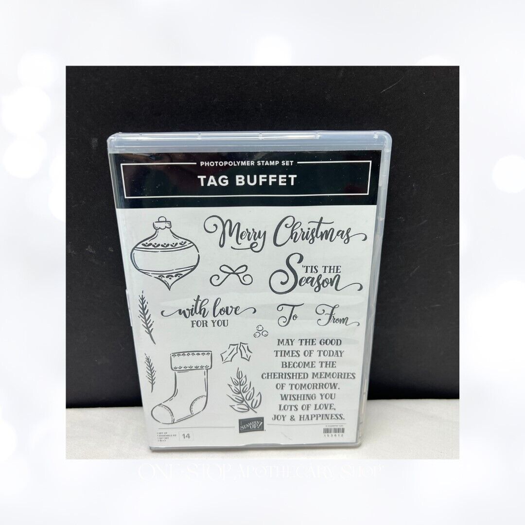 Stampin Up TAG BUFFET Christmas Gift Stocking Ornament Rubber Stamps