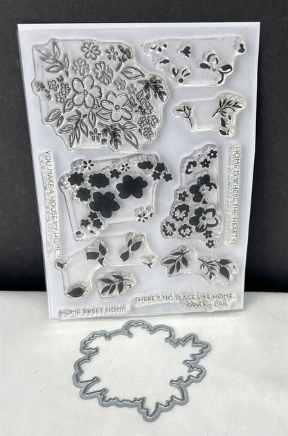 Altenew WREATH OF WISHES Flowers Bouquet Floral Rubber Stamps Die Rare