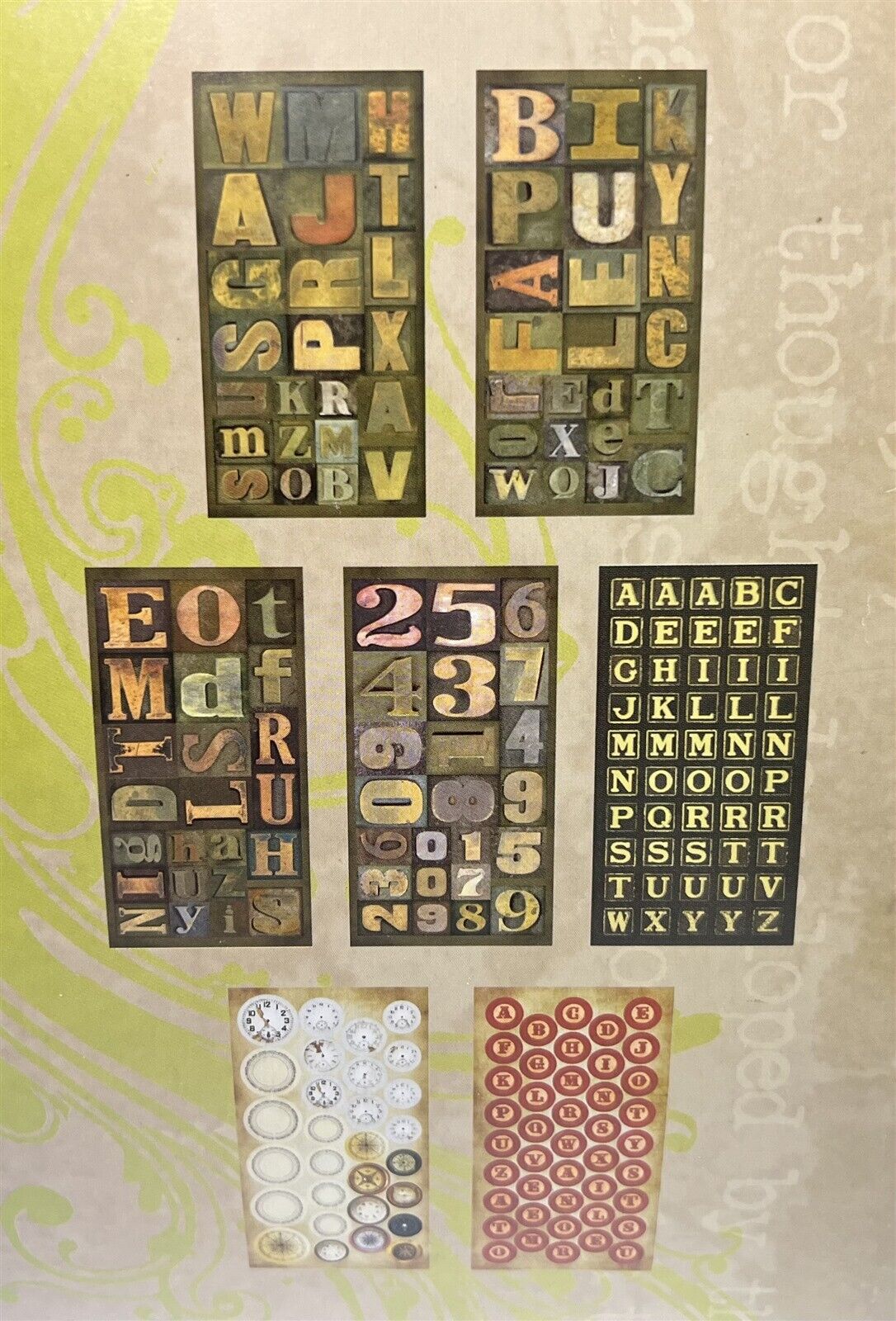 Tim Holtz Idea-ology Salvage Stickers Chit Chat Tickets Collage Paper Typography