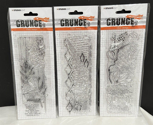 Studio Light GRUNGE Collection Mixed Media Butterflies Rubber Stamps Lot