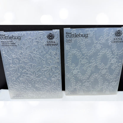 Anna Griffin Trelliage Cherry Blossom Flowers Embossing Folders Lot of 4