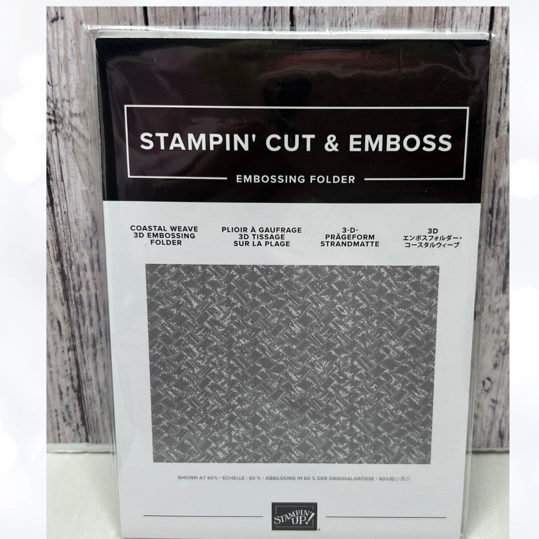 Stampin UP COASTAL WEAVE 3D Embossing Folder