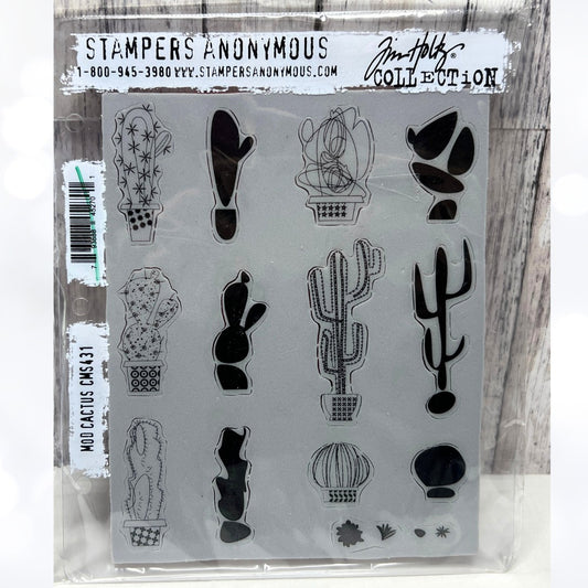 Tim Holtz MOD CACTUS Southwest Mixed Media CMS431 Rubber Stamps
