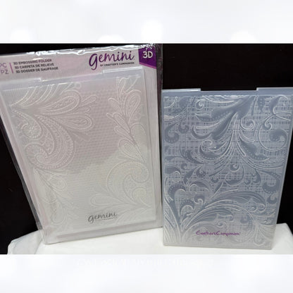 Crafters Companion Gemini Fans Swirls Blooms Embossing Folders 5x7 Lot of 5