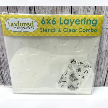 Taylored Expressions SPRING CHICKENS Hens Farm Rubber Stamps Layering Stencils