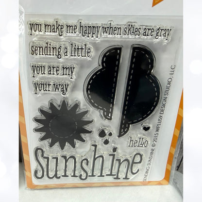 Wplus9 W Plus 9 SENTIMENTS Wishing You Sunshine Birthday Rubber Stamps Lot of 3