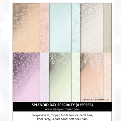 Stampin Up SPLENDID DAY Specialty DSP 12x12 Cardstock Paper 30 Sheets