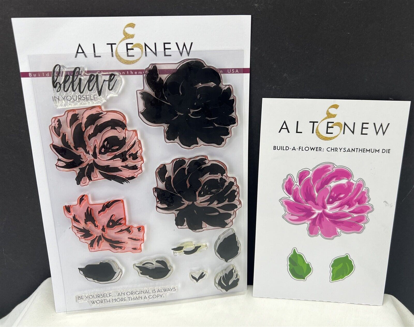 Altenew CHRYSANTHEMUM Build A Flower Floral 6x8 Rubber Stamps Dies Set