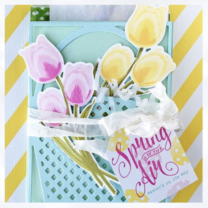 Papertrey Ink TULIP TIME Flowers Spring Rubber Stamps Dies