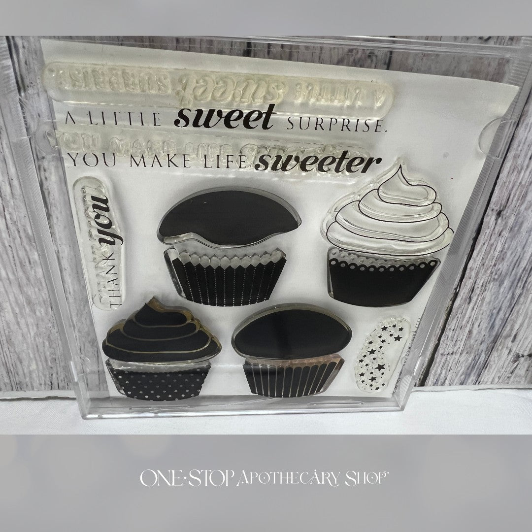 Papertrey Ink CUPCAKE COLLLECTION Birthday Cake Rubber Stamps