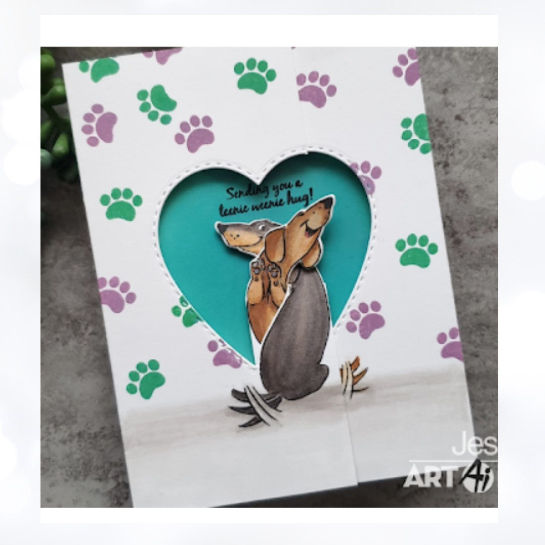 Art Impressions DOG TWIST TIES Stackers Rubber Stamps Lot of 2