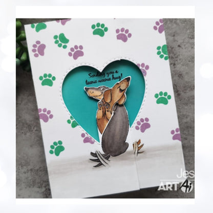 Art Impressions DOG TWIST TIES Stackers Rubber Stamps Lot of 2