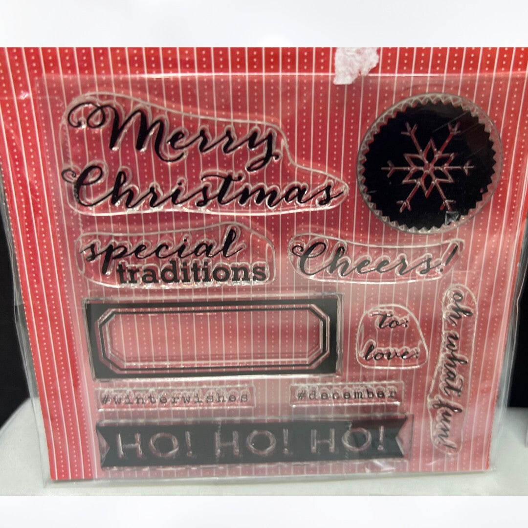 Elle's Studio CHRISTMAS Planner Journal Holiday Rubber Stamps Lot of 3