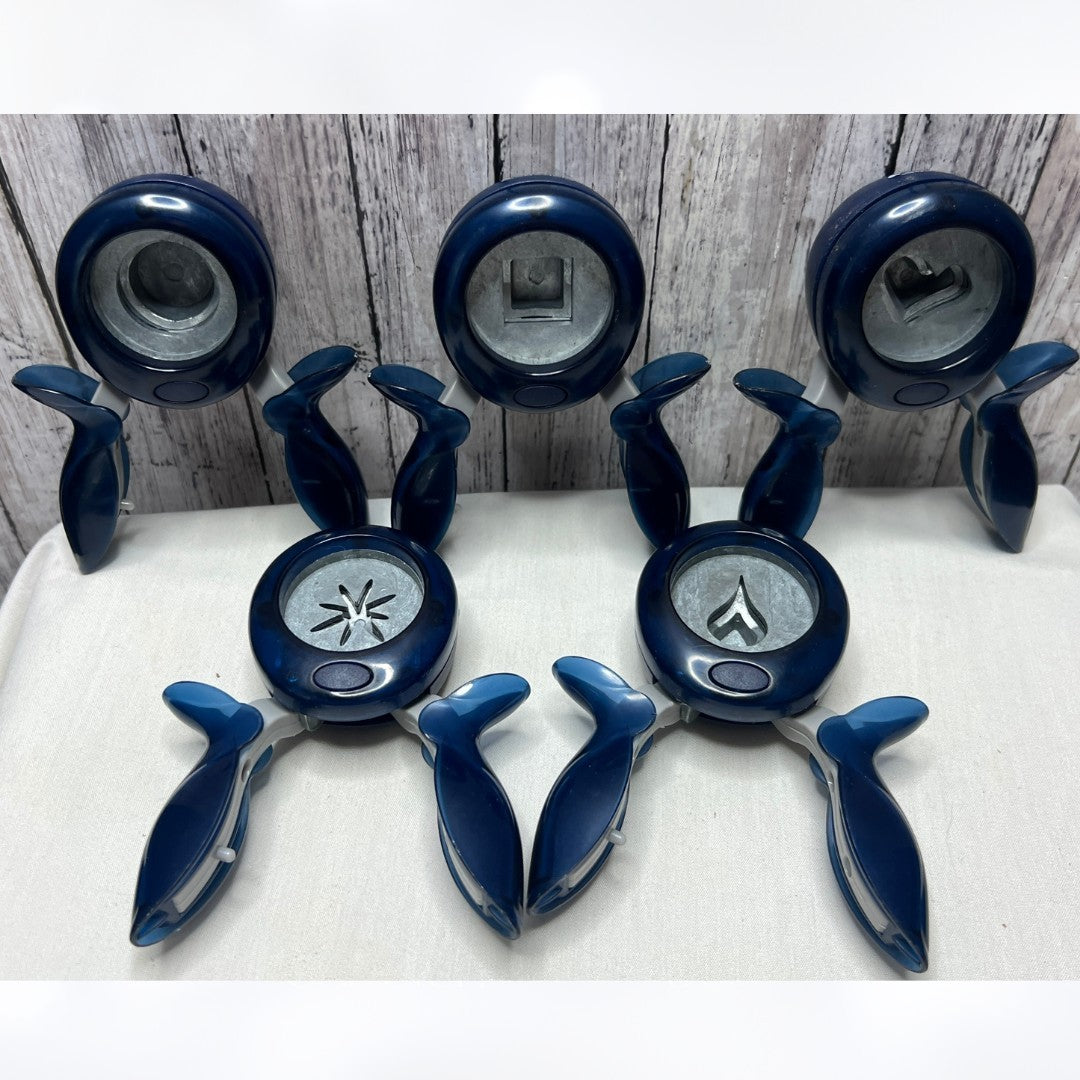 Fiskars SCALLOP CIRCLE Heart Dew Drop Squeeze Handheld Punch Punches Lot
