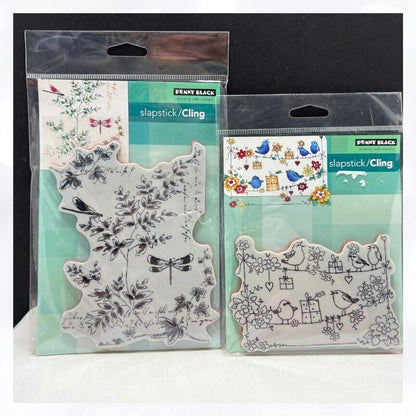 Penny Black CHEERY CHIRPS Melange Birds Dragonflies Cling Rubber Stamps Lot