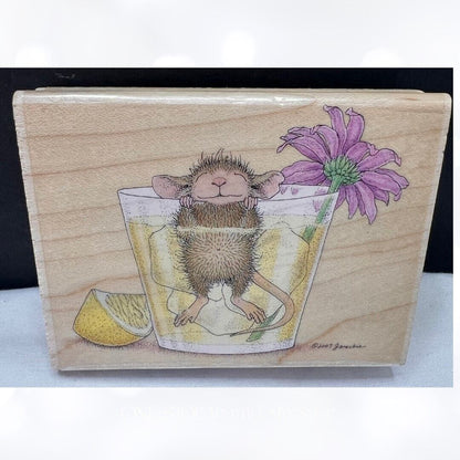 House Mouse SPLISH SPLASH A Citrus Bath Tea Rubber Stamp