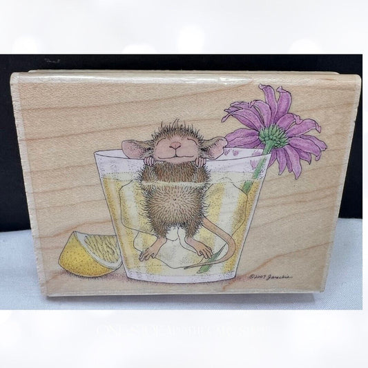 House Mouse SPLISH SPLASH A Citrus Bath Tea Rubber Stamp