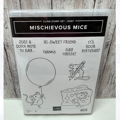 Stampin Up MISCHIEVEOUS MICE Mouse Rubber Stamps
