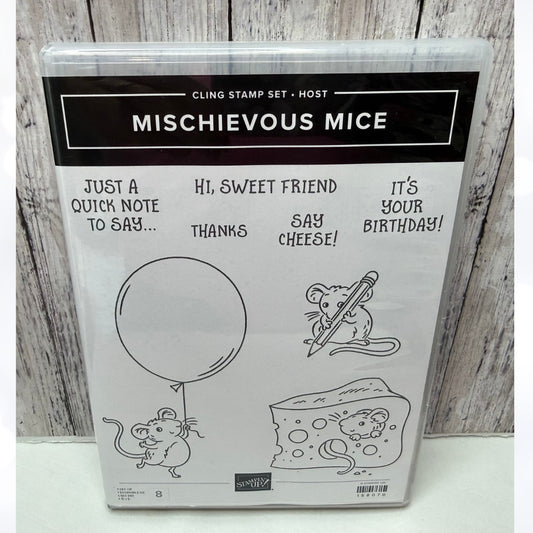 Stampin Up MISCHIEVEOUS MICE Mouse Rubber Stamps