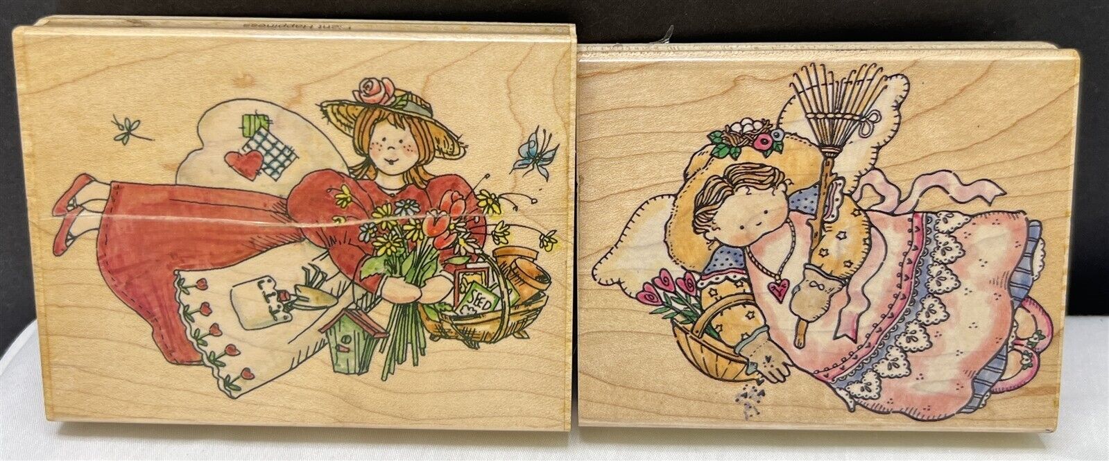 Penny Black GARDENING ANGEL Plant Happiness Fairy Girl Flowers Rubber Stamps