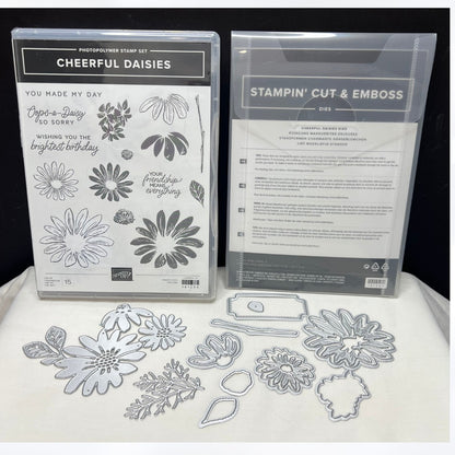 Stampin Up CHEERFUL DAISIES Daisy Flowers Rubber Stamps Dies