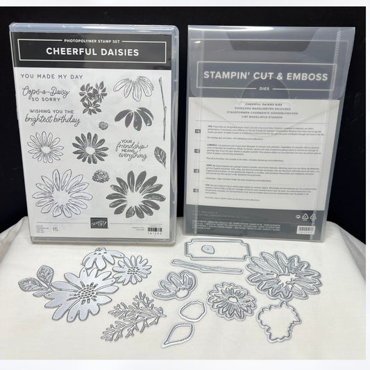Stampin Up CHEERFUL DAISIES Daisy Flowers Rubber Stamps Dies