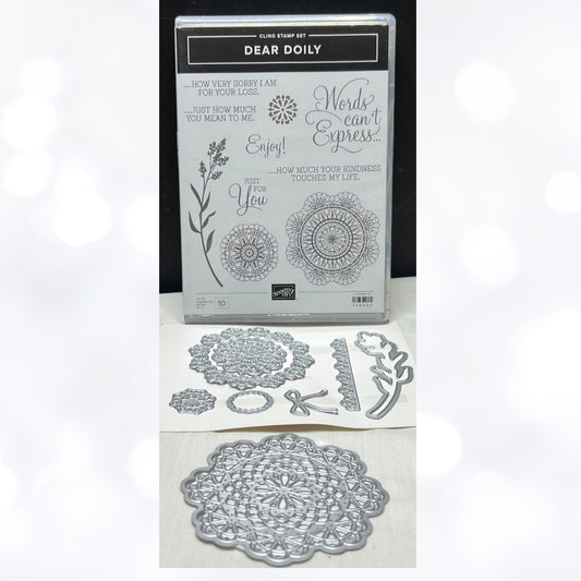 Stampin Up DEAR DOILY Doilies Builder Rubber Stamps Thinlits Dies