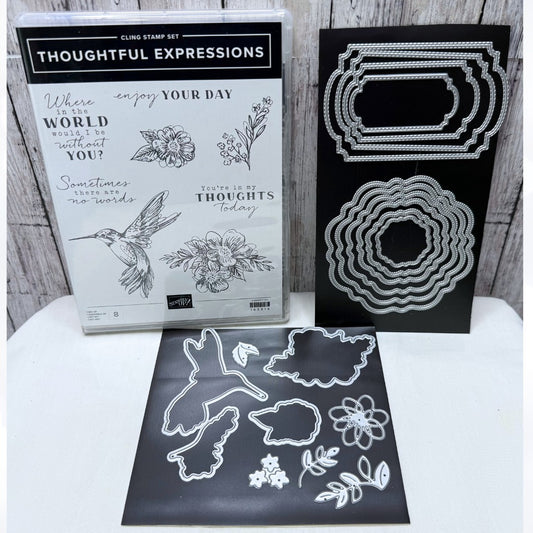 Stampin Up THOUGHTFUL EXPRESSIONS Hummingbird Rubber Stamps Dies