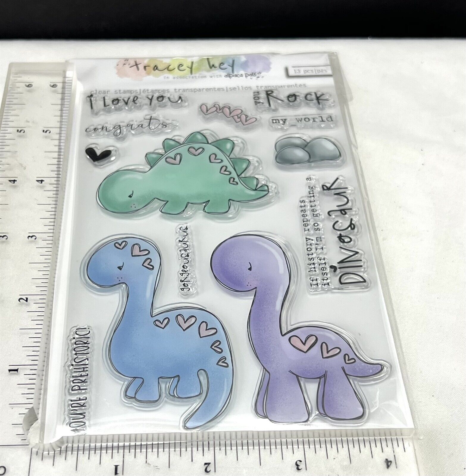 Creative Expressions DINOSAUR Friends Prehistoric Birthday Rubber Stamps Lot