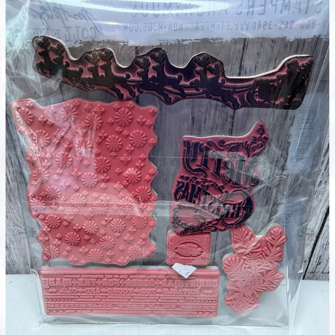 Tim Holtz CHRISTMAS NOSTALGIA Sleigh Vintage CMS207 Rubber Stamps
