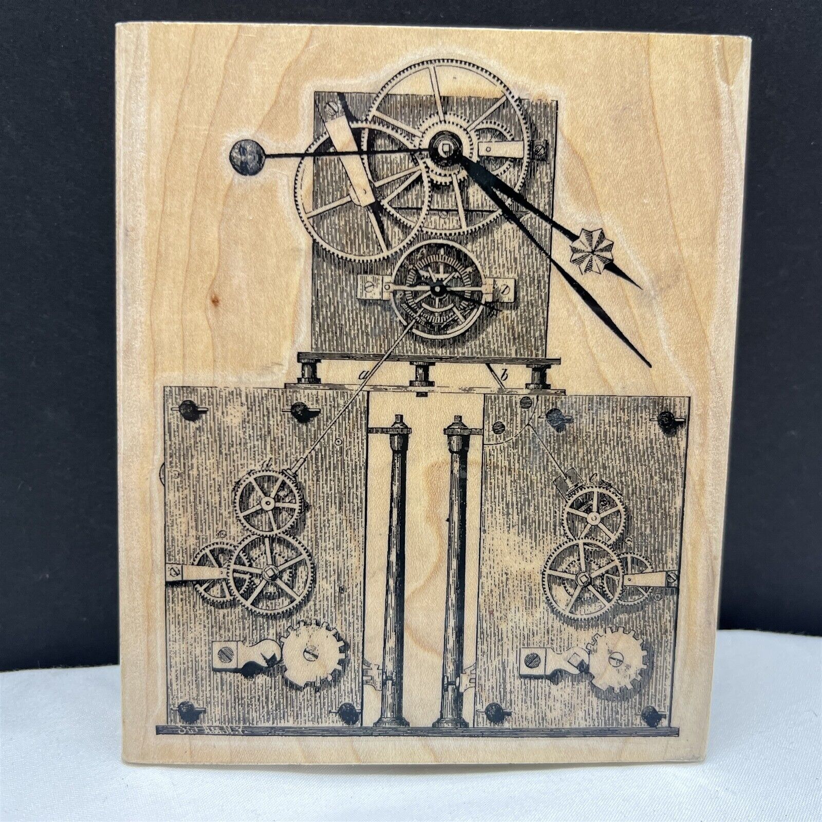 Stamp Cabana GEARS Steampunk Machine Mixed Media Rubber Stamp Large