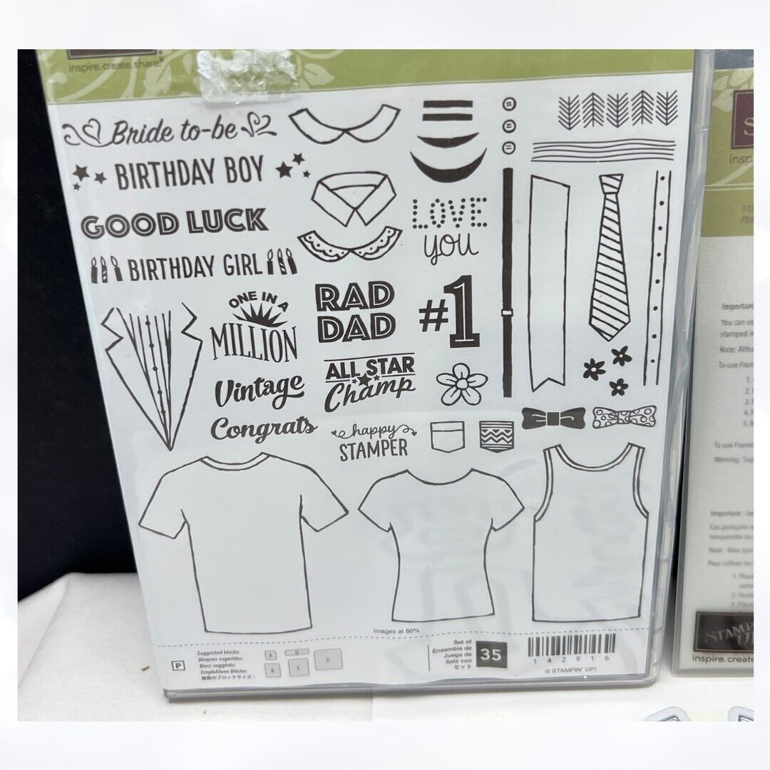 Stampin Up CUSTOM TEE Tshirt Builder Rubber Stamps Framelits Dies