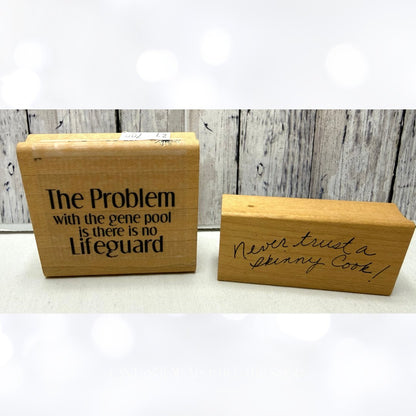 Funny Cooking Beach Humor Wood Rubber Stamps Lot of 7